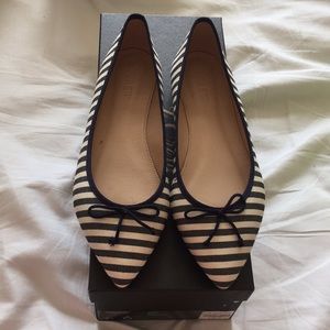 J.Crew “Gemma” Fabric Stripes Flats, 6.5